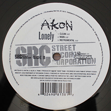 Akon - Lonely 33'lük LP PLAK