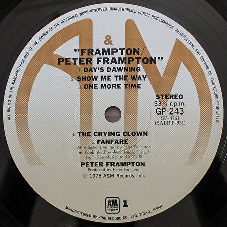 Peter Frampton - Frampton 33'lük LP PLAK
