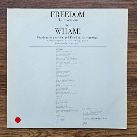 Wham! – Freedom (Long Version) 33'lük LP PLAK