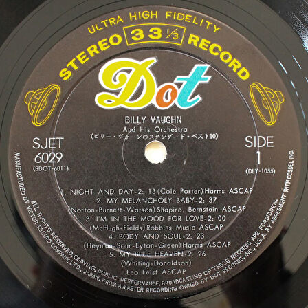 Billy Vaughn – Night and Day (10'' Plak)