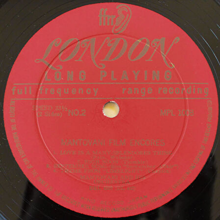 Mantovani And His Orchestra – Mantovani Film Encores (10'' Plak)