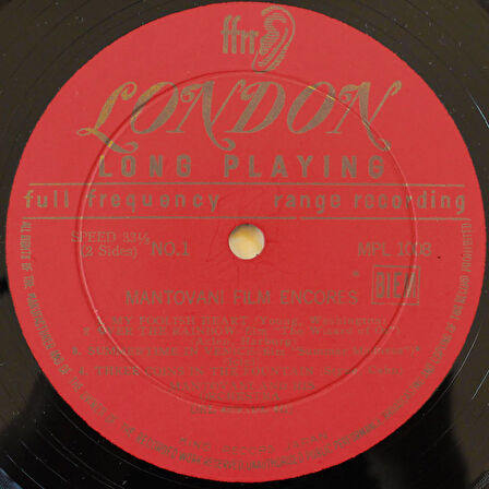 Mantovani And His Orchestra – Mantovani Film Encores (10'' Plak)
