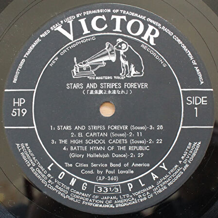 The Cities Service Band Of America Conducted By Paul Lavalle – Stars And Stripes Forever (10'' Plak)