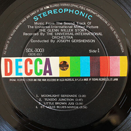 The Universal-International Orchestra – The Glenn Miller Story (10'' Plak)