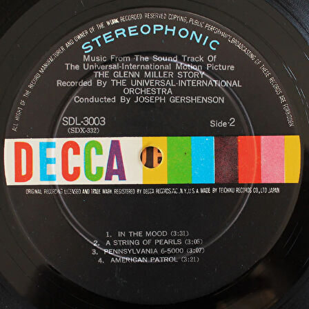 The Universal-International Orchestra – The Glenn Miller Story (10'' Plak)