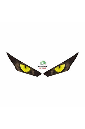 RKS R250 2023 UYUMLU FAR STİCKER SARI GÖZ