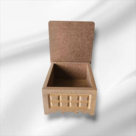 Ahşap Boyanabilir Takı-makyaj-aksesuar Dekoratif Çok Amaçlı Kare Kutu