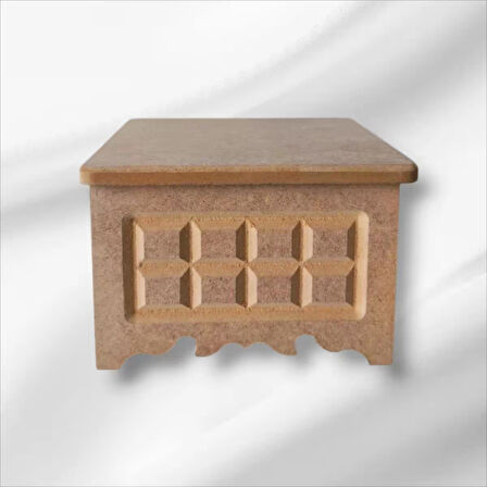 Ahşap Boyanabilir Takı-makyaj-aksesuar Dekoratif Çok Amaçlı Kare Kutu