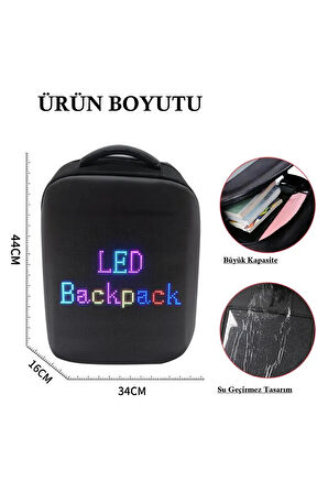 Renkli WiFi Kontrollü LED Ekranlı Backpack