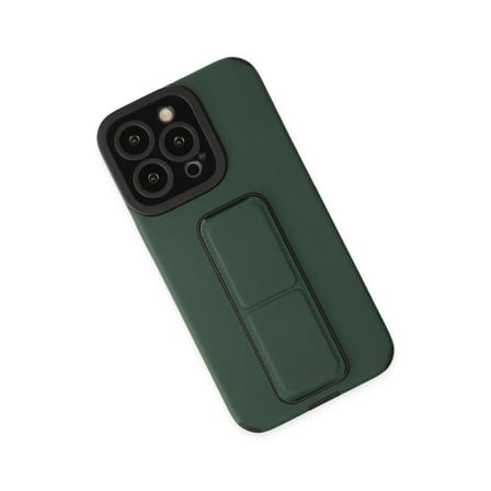 Apple iPhone 14 Pro Kılıf Mega Standlı Silikon - Yeşil