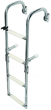 Merdiven, paslanmaz çelik. Katlanır. En 28 cm 5 Basamak
