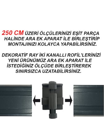 Dekoratif Perde Ray Kornişi Alüminyum 2 KANALLI