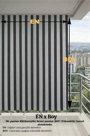 Antrasit-Gri balkon perdesi kornişli bağcıklı dış mekan dayanıklı modern balkon brandası