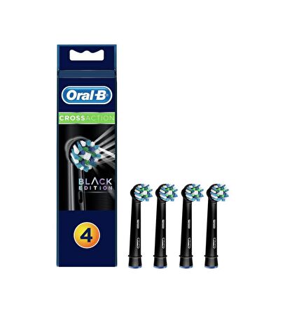 Oral-B Cross Action Black Edition 4'lü Şarjlı Diş Fırçası Yedeği