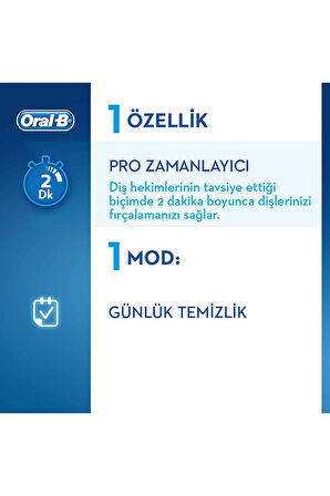 Oral-B D100 Şarj Edilebilir Diş Fırçası 3 Boyutlu Beyazlık Pembe