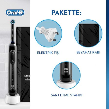Oral-B Genius X AI Art of Brushing Black Şarj Edilebilir Diş Fırçası + Seyahat Kabı
