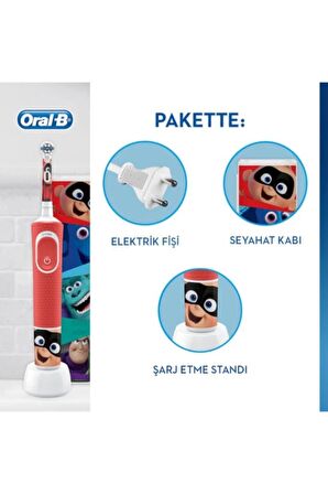 Oral B Çocuklar İçin Şarj Edilebilir Diş Fırçası D100 Vitality Pixar