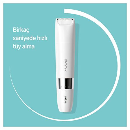 Braun Body Mini Trimmer BS1000 Islak&Kuru Vücut Tüy Kesme Makinesi + Pil&Temizleme Fırçası