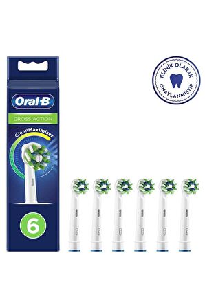 Oral-B Cross Action Cleanmaximizer 6'lı Şarjlı Diş Fırçası Yedeği