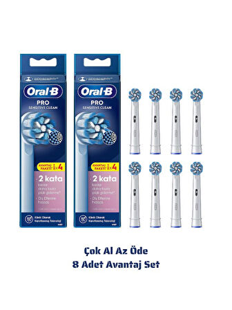Oral-B Pro Sensitive Clean (Ekstra Yumuşak Kıllar) X-Filament Şarjlı Diş Fırçası Yedek Başlığı 8 Ade