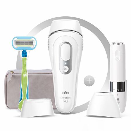 Braun Silk Expert Pro 3 3139 IPL Cihazı + FS1000 Mini Düzeltici + Seyahat Çantası