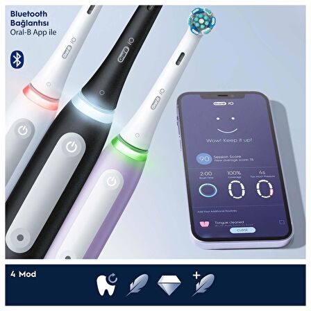 Oral-B iO 4 Şarjlı Diş Fırçası Seti 2'li - Mat Siyah / Beyaz