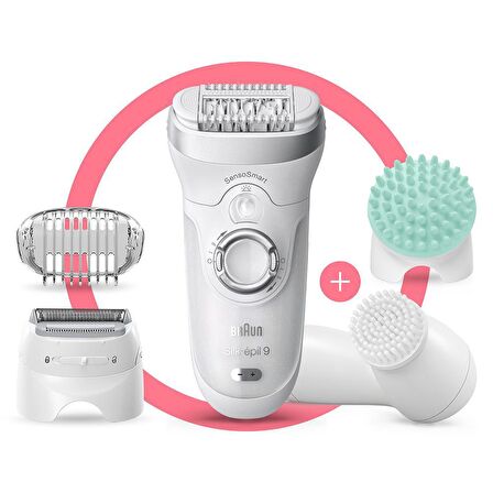 Braun Silk Epil 9 9865 SensoSmart 4 in 1 Kablosuz Islak/Kuru Işıklı Şarjlı Epilatör