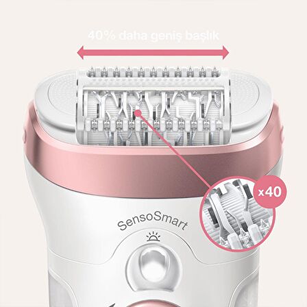 Braun Silk Epil 9 9855 SensoSmart 3 in 1 Kablosuz Islak/Kuru Işıklı Şarjlı Epilatör