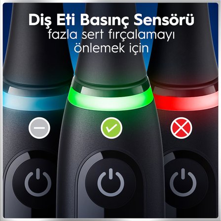 Oral-B iO6 Siyah Şarjlı/Elektrikli Diş Fırçası, 2 Fırça Başlığı, Uzun Ömürlü Pil, Premium Seyahat Kabı