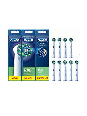 Oral-B D103 Vitality Pro Şarjlı Elektrikli Diş Fırçası Siyah, 9'lu Cross Action Yedek Başlık (Orta S