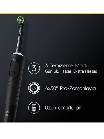 Oral-B D103 Vitality Pro Şarjlı Elektrikli Diş Fırçası - Sensitive Clean, Yumuşak Uçlu 4'lü Yedek Ba