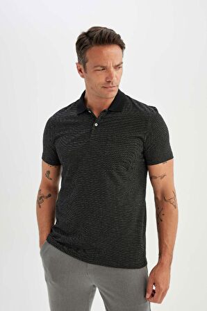 DeFacto Slim Fit Kısa Kollu Polo Tişört D0031AX24SMBK81