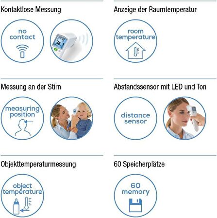 Beurer FT 100 Temassız Alın Bebek Dijital Ateş Ölçer 