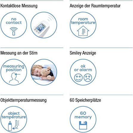 Beurer FT 90 Temassız Alın Bebek Dijital Ateş Ölçer 