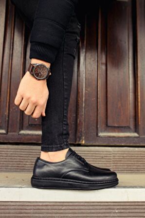 Chekich CH003 ST Hakiki Deri Erkek Ayakkabı SIYAH