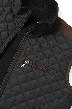 Siyah Biyeli Kapitone Yelek