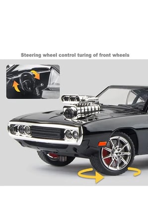 Hızlı ve Öfkeli Dodge Charger 1:24 Siyah 1970 Dodge Charger Diecast Model Araba