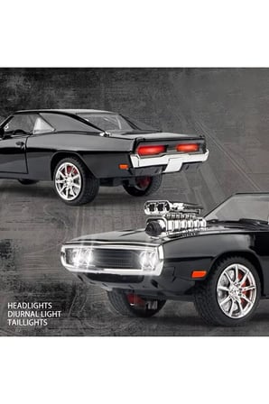 Hızlı ve Öfkeli Dodge Charger 1:24 Siyah 1970 Dodge Charger Diecast Model Araba