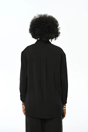 KADIN TEK CEPLİ RAHAT KALIP GÖMLEK