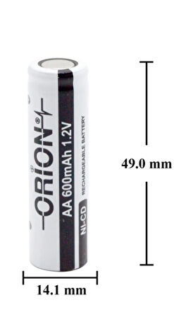 Orion 1.2v Ni-cd Aa 600mah Şarj Edilebilir Kalem Pil