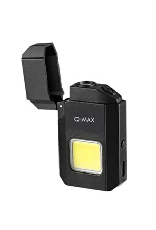 Mini Cob Led Işıklı Type-C Şarjlı Elektronik Gazsız Çakmak, Taşınabilir El Feneri