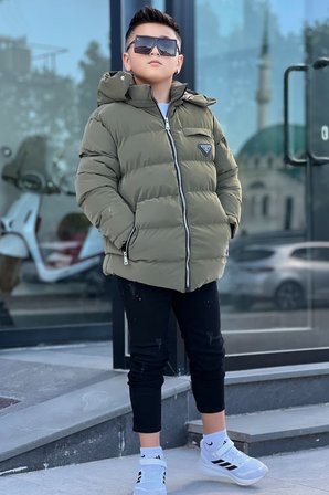 Erkek Çocuk Çıkarılabilir Kapüşonlu Suitici Nova Kışlık Mont KM4012