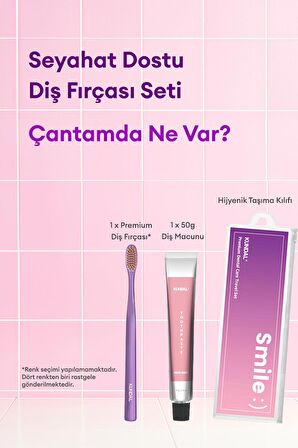 Taşınabilir Özel Kılıflı Diş Macunu ve Diş Fırçası Seti KUNDAL Premium Dental Care Travel Set