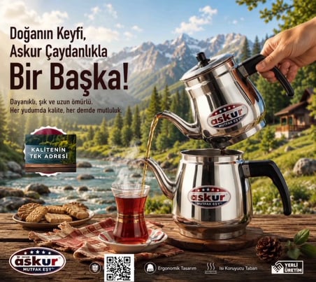 ASKUR ALUMİNYUM KLASİK ÇAYDANLIK NO 4