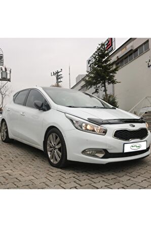 Kia Ceed Ön Kaput Koruma Rüzgarlığı 3mm Akrilik (ABS) Parlak Siyah Black Deflektör 2012->