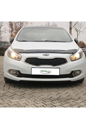 Kia Ceed Ön Kaput Koruma Rüzgarlığı 3mm Akrilik (ABS) Parlak Siyah Black Deflektör 2012->