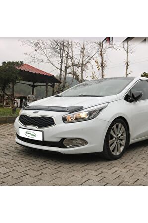 Kia Ceed Ön Kaput Koruma Rüzgarlığı 3mm Akrilik (ABS) Parlak Siyah Black Deflektör 2012->