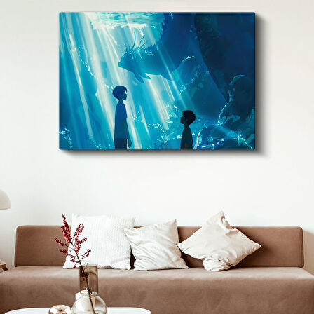 Denizaltı Dünyası - Mavi Işınlar Anime Kanvas Tablo