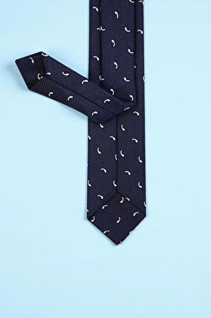 Slim Damla Desen Lacivert Kravat & Mendil