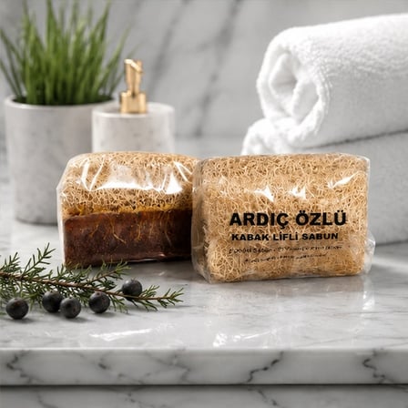 Ardıç Özlü Kabak Lifli Sabun Doğal El Yapımı 100g-3adet